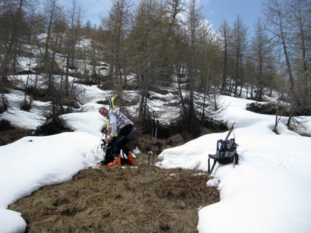 Inizio tratto con pelli di foca